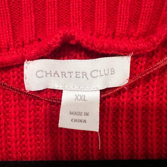 NWOT Charter Club Core Fashion Women's Cardigan Red ice XXL Plus MSRP $79 - Picture 5 of 7
